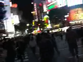 Massive pedestrian crossing at Shibuya on a friday night